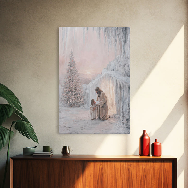 Heavenly Night Sky – Framed Canvas Print – Christian Christmas Art – Christian Art – Christian Art Canvas – Christian Wall Art – Jesus Pain