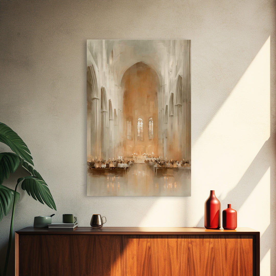 Cathedral Grace – Framed Canvas Print – Christian Art Canvas – Christian Wall Art – Christmas Art Work – Modern Christian Art