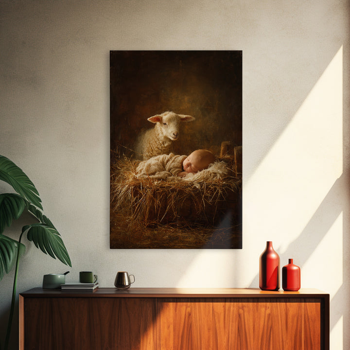 Silent Night Watch – Framed Canvas Print – Christian Christmas Art – Christian Art Canvas – Jesus Painting – Christian Decor For Home – Chr