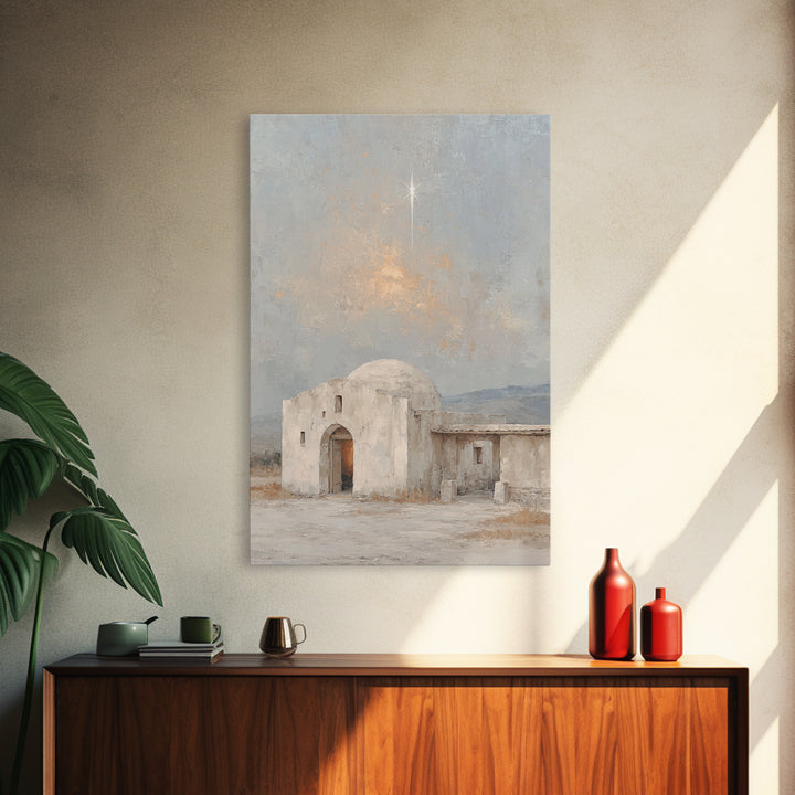Star Over Bethlehem – Framed Canvas Print – Christmas Wall Art – Christian Art Canvas – Christian Christmas Art – Framed Christian Art – Ch
