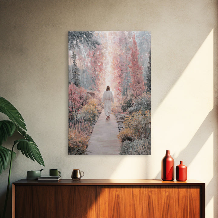 Garden Of Light – Framed Canvas Print – Christian Wall Art – Jesus Painting – Modern Christian Art – Christian Art Canvas – Christian Art G