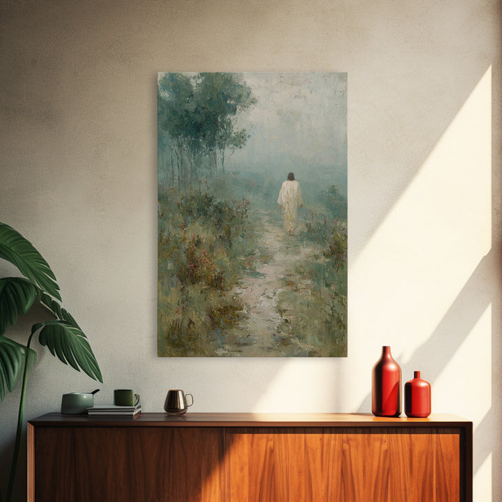 Hillside Morning Peace – Framed Canvas Print – Christian Art Canvas – Jesus Painting – Christian Wall Art – Subtle Christian Paintings – Ch