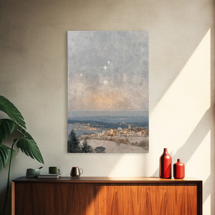 Holy Dawn – Framed Canvas Print – Christian Art Prints – Christmas Canvas Wall Art – Christian Wall Art – Subtle Christian Art