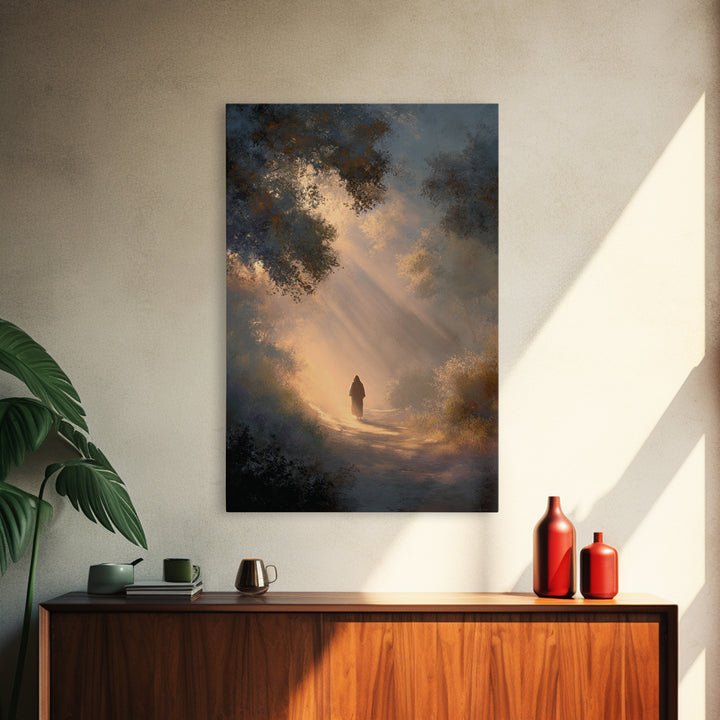 Path Of Light – Framed Canvas Print – Christian Wall Art – Jesus Painting – Christian Art Canvas – Christian Gift
