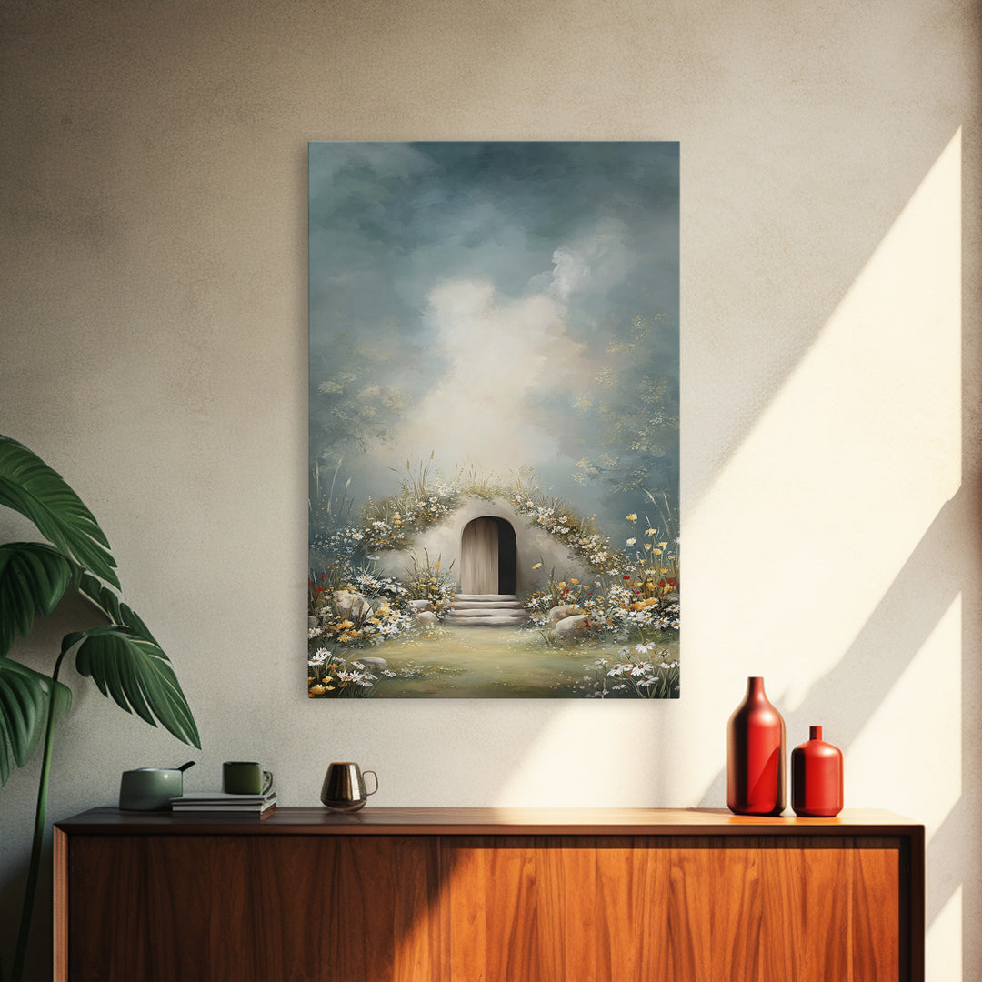 Garden Of Hope | Framed Canvas Print | Christian Art Print | Christian Wall Art | Jesus Painting Canvas | Christian Home Decor