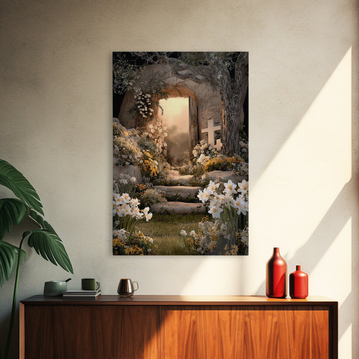 Eternal Promise | Framed Canvas Print | Christian Wall Art | Jesus Painting Canvas | Christian Christmas Art | Christian Decor