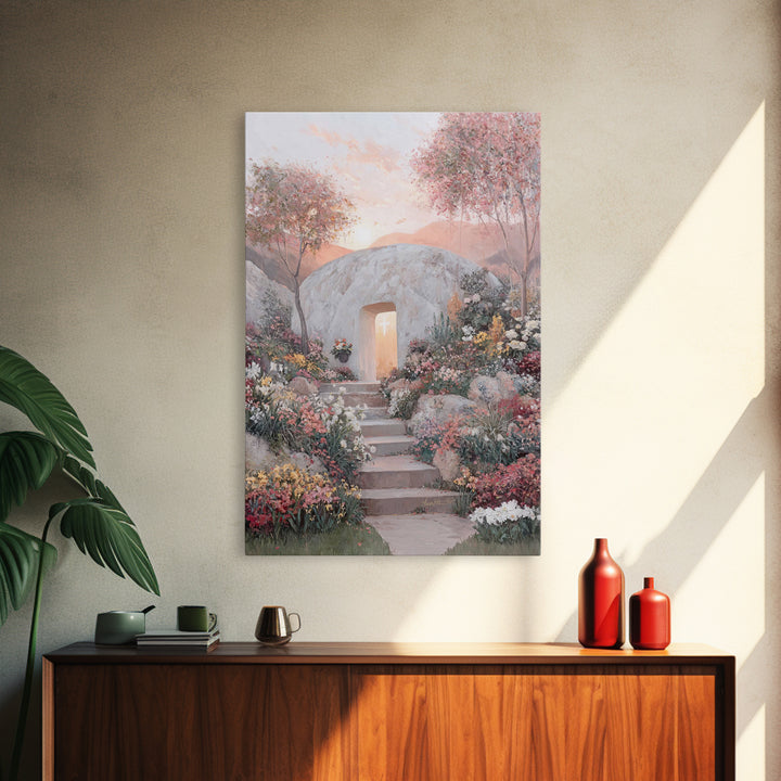 Risen Glory | Framed Canvas Print | Christian Wall Art | Jesus Painting | Christian Art Print | Christian Easter Art