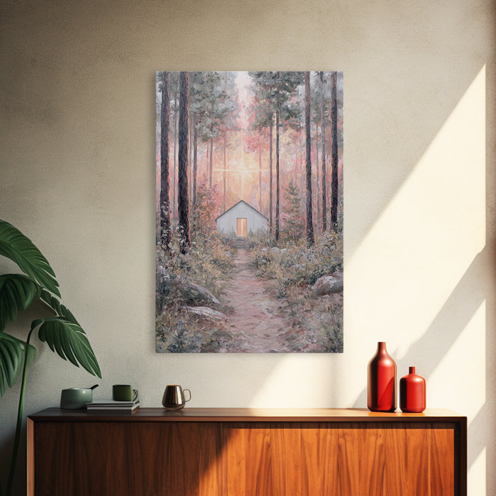 The Forest Chapel – Framed Canvas Print – Christian Wall Art – Christian Art Canvas – Subtle Christian Art – Christian Decor – Christmas Ar