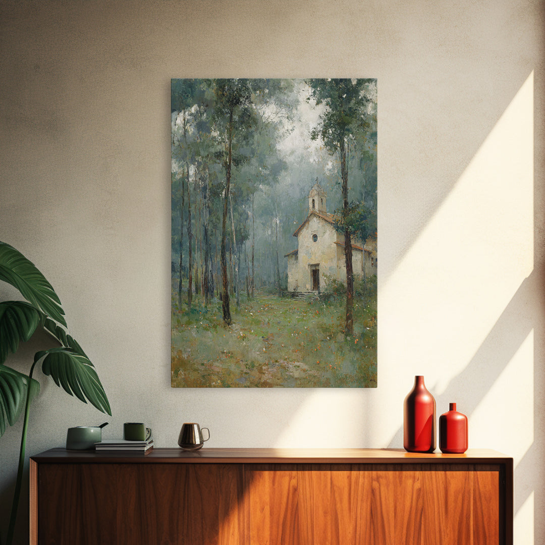 Silent Grove Sanctuary – Framed Canvas Print – Christian Wall Art – Christian Painting – Christian Art Canvas – Moody Christian Art – Chris