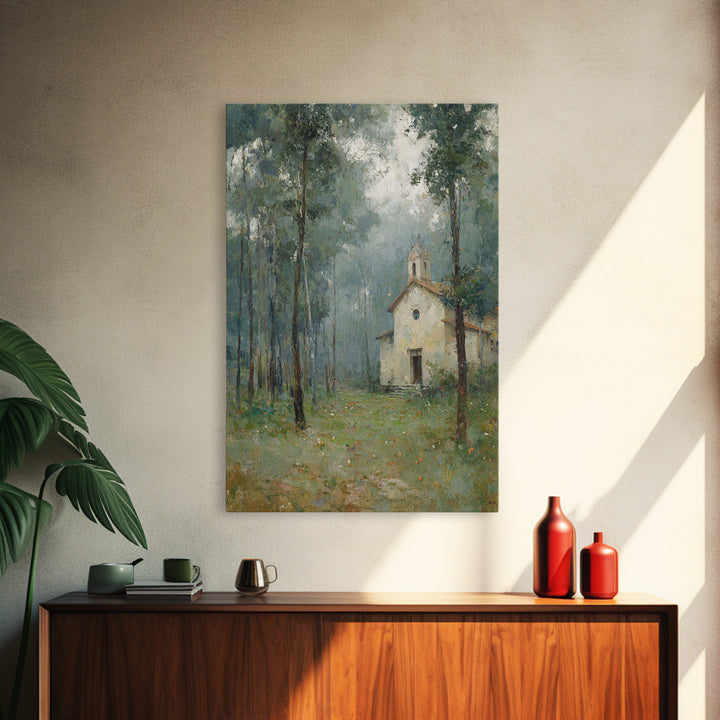 Silent Grove Sanctuary – Framed Canvas Print – Christian Wall Art – Christian Painting – Christian Art Canvas – Moody Christian Art – Chris