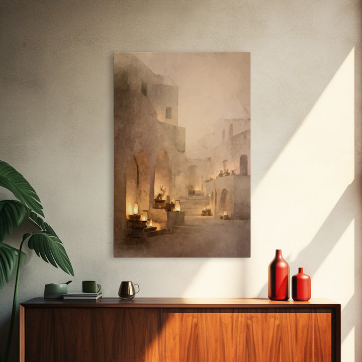 Quiet Bethlehem Night – Framed Canvas Print – Christian Art Canvas – Christmas Wall Art – Christian Art Print – Moody Christmas Art – Chris