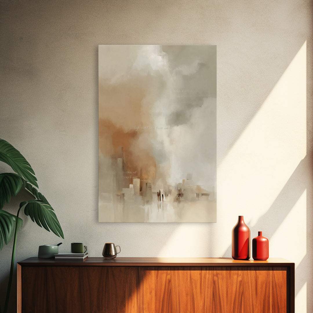 City Of Mercy | Framed Canvas Print | Christian Wall Art | Abstract Christian Art | Christian Art Canvas | Christian Decor | Modern Christi