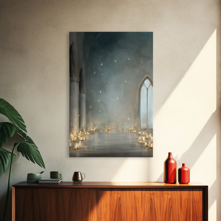 Star-Lit Chapel – Framed Canvas Print – Christian Art Canvas – Christian Decorations – Christian Wall Art – Modern Christian Art – Christma