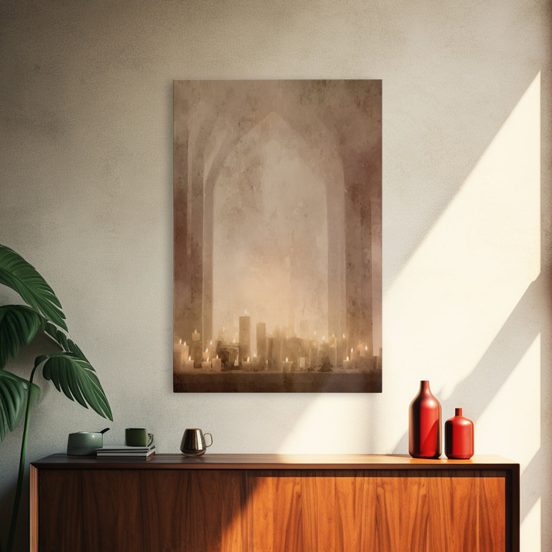 Altar Of Warmth – Framed Canvas Print – Christian Wall Art – Christian Art Canvas – Moody Christian Art – Vintage Christian Art – Christian