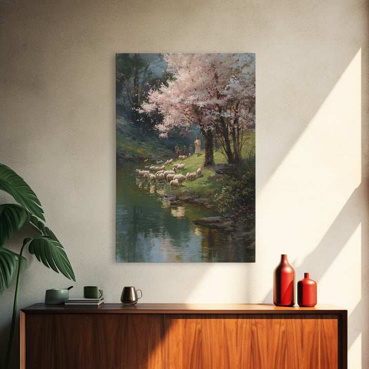 Blossoms Of Grace | Framed Canvas Print | Jesus Painting | Christian Wall Art | Christian Art Canvas | Christian Christmas Art