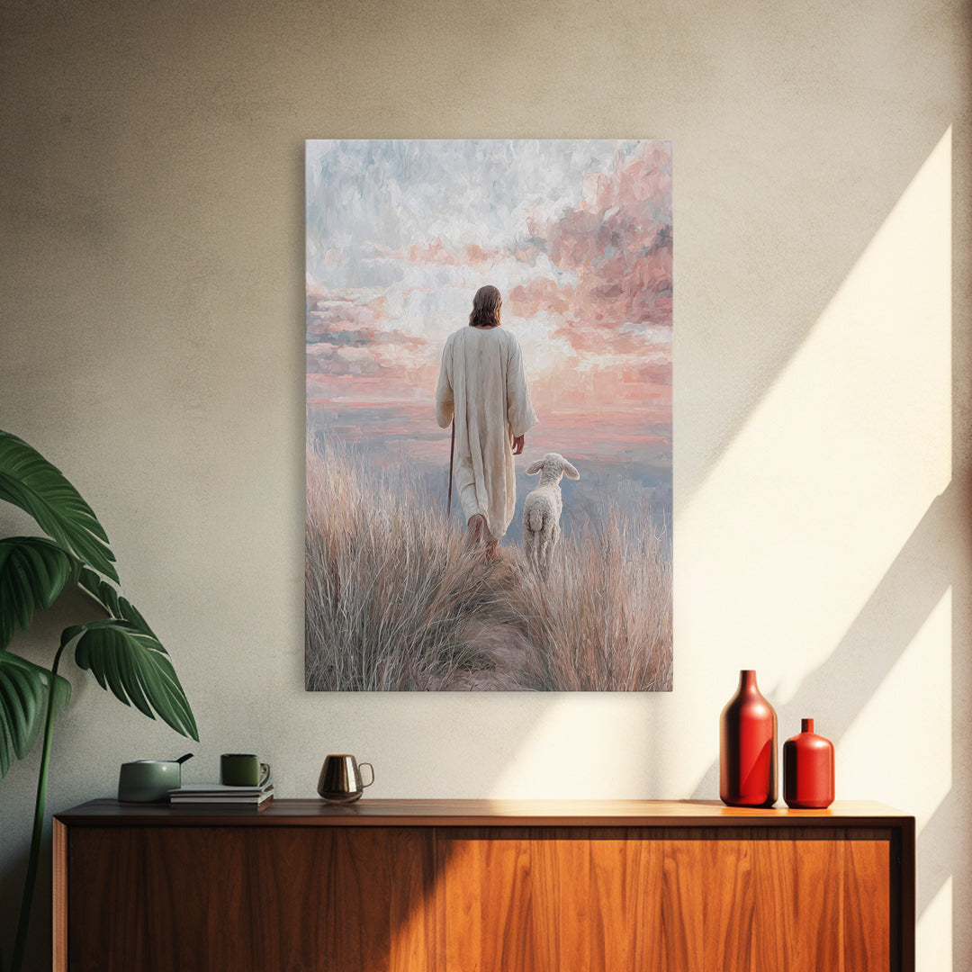 Guided By Light | Framed Canvas Print | Jesus Painting | Christian Art Canvas | Christian Christmas Art | Christian Decor