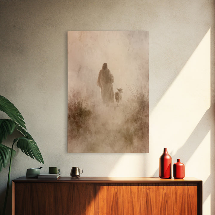 Peaceful Path | Framed Canvas Print | Christian Wall Art | Jesus Canvas Art | Christian Art Print | Subtle Christian Art