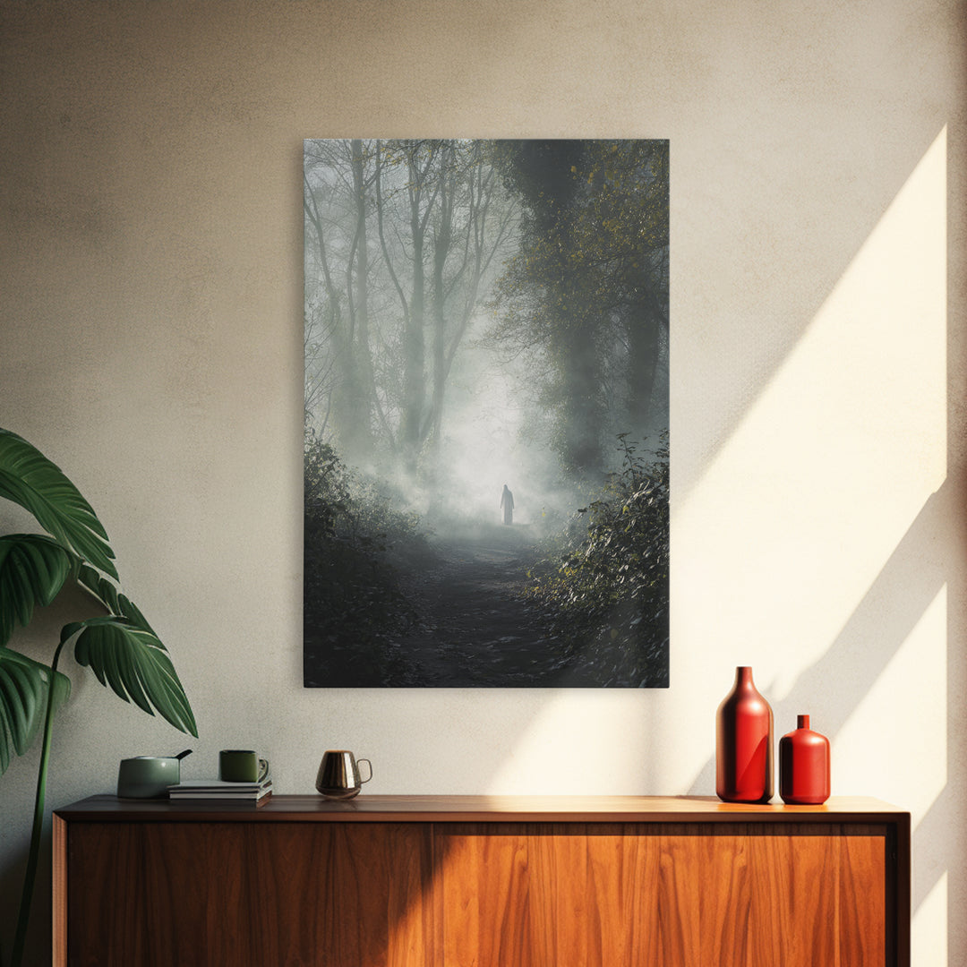 Sacred Stillness – Framed Canvas Print – Christian Art Canvas – Christian Wall Art – Jesus Painting – Blue Christian Art – Christian Decora