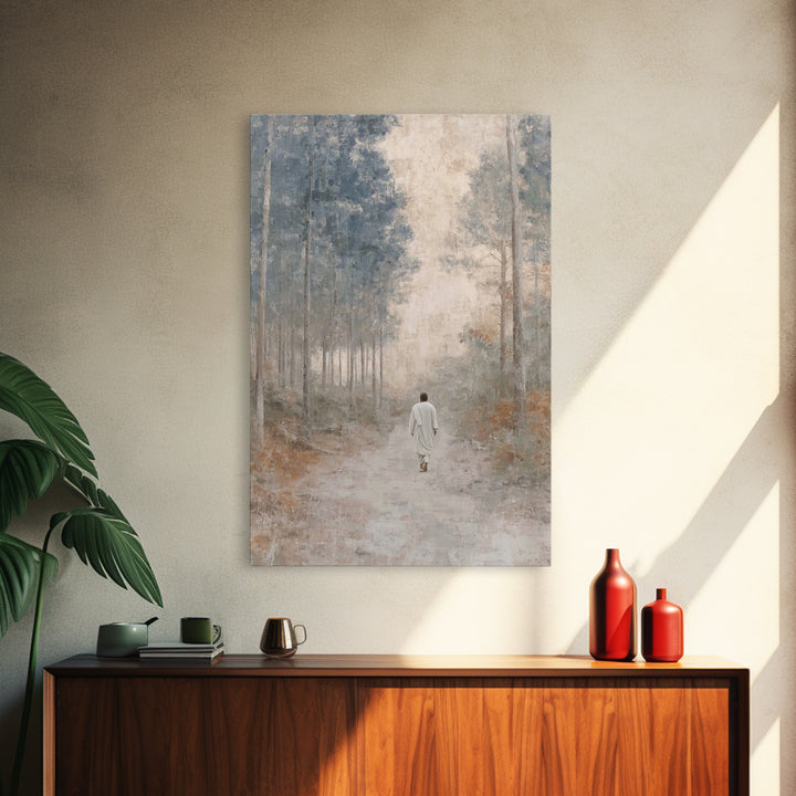 Walk Of Peace – Framed Canvas Print – Christian Wall Art – Christian Art Canvas – Modern Christian Painting – Jesus Painting – Christian De