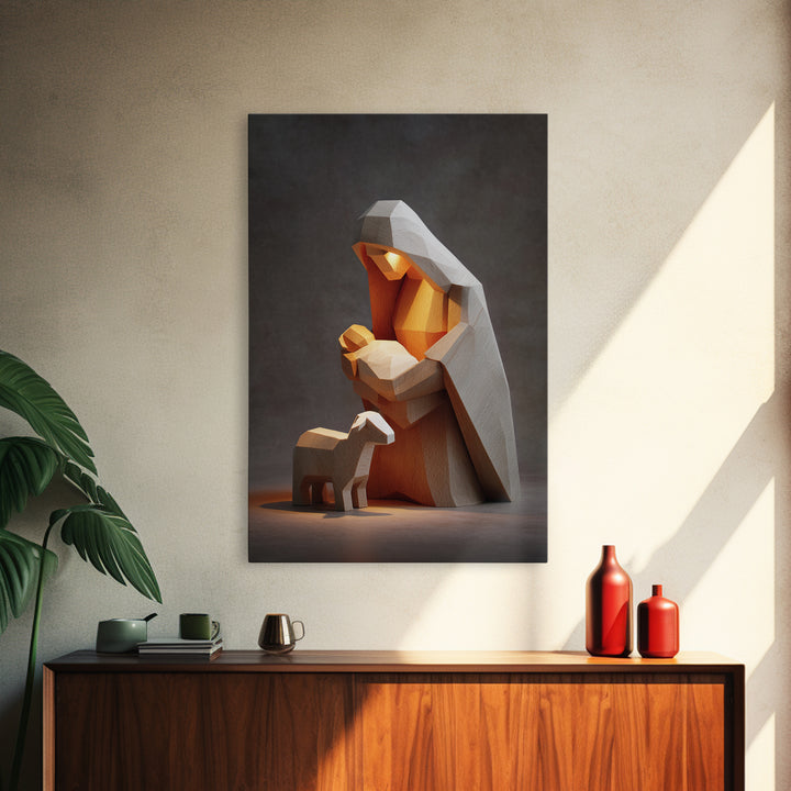 Gentle Hope Dawn - Framed Canvas Print - Jesus Painting - Christian Art Canvas - Christian Wall Art - Christian Christmas Art - Christian G