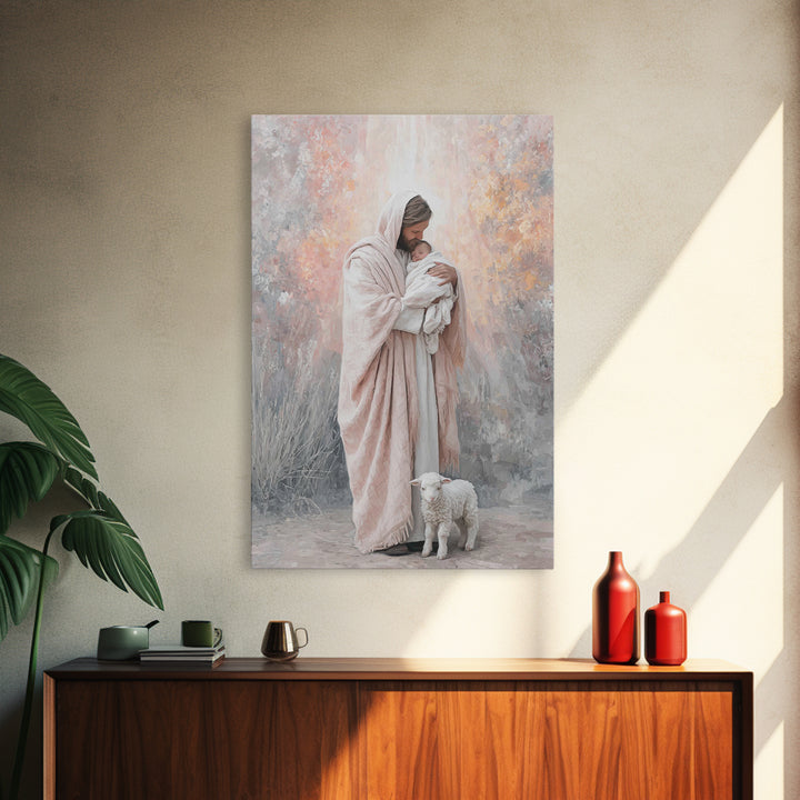 Humble Nativity Grace - Framed Canvas Print - Christian Art Canvas - Christmas Art - Christian Wall Art - Christian Decor - Christian Gifts