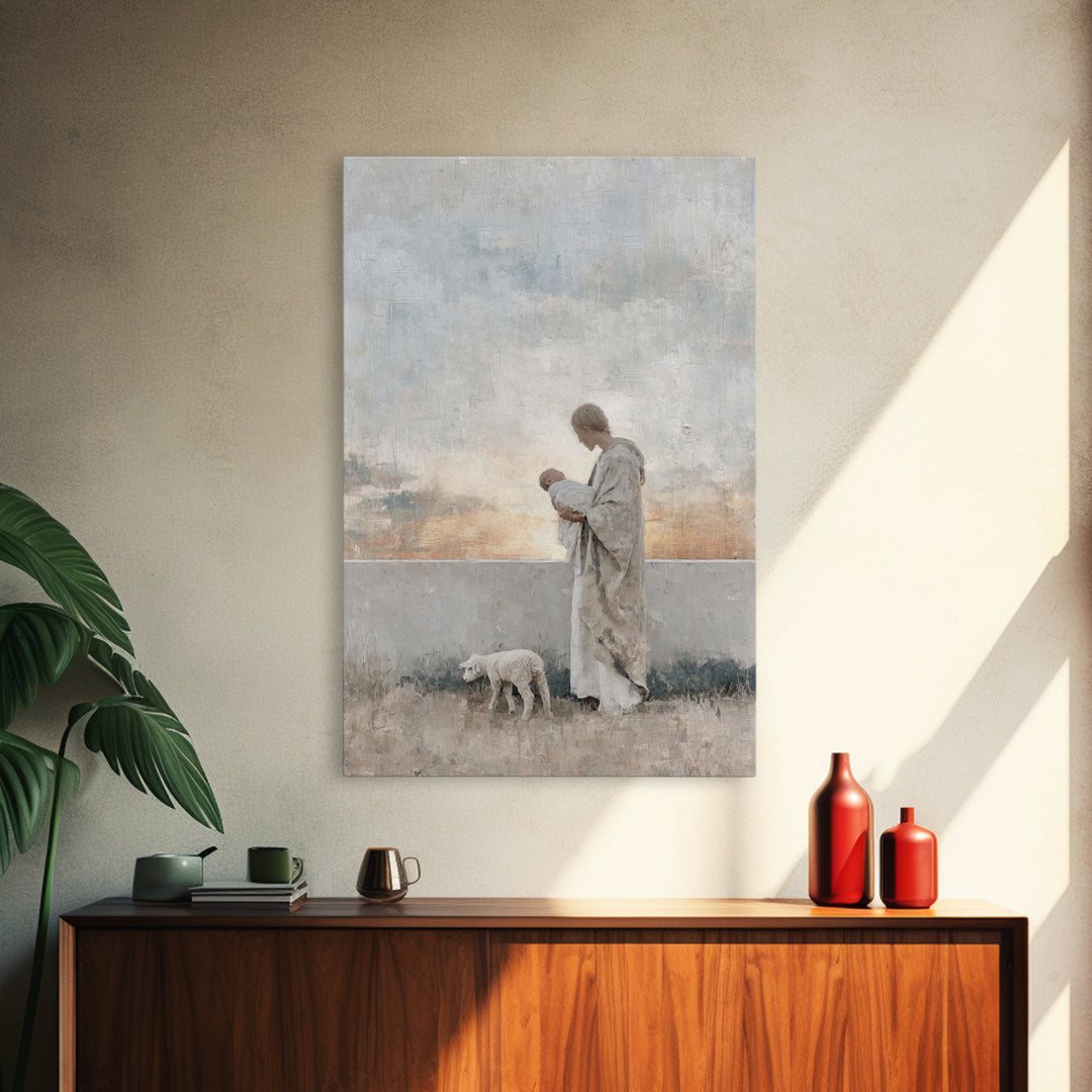 Dawn Of Promise | Framed Canvas Print | Christian Wall Art | Christian Art Canvas | Jesus Painting | Christian Christmas Art | Christian De
