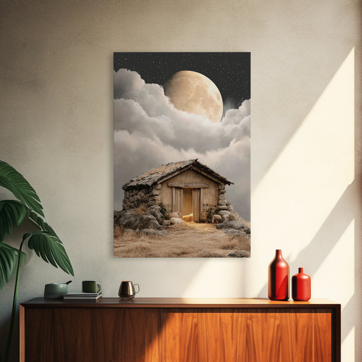 Heavenly Shelter Peace | Framed Canvas Print | Christmas Art | Christian Art Canvas | Christian Wall Art | Christian Decorations | Faith Ar