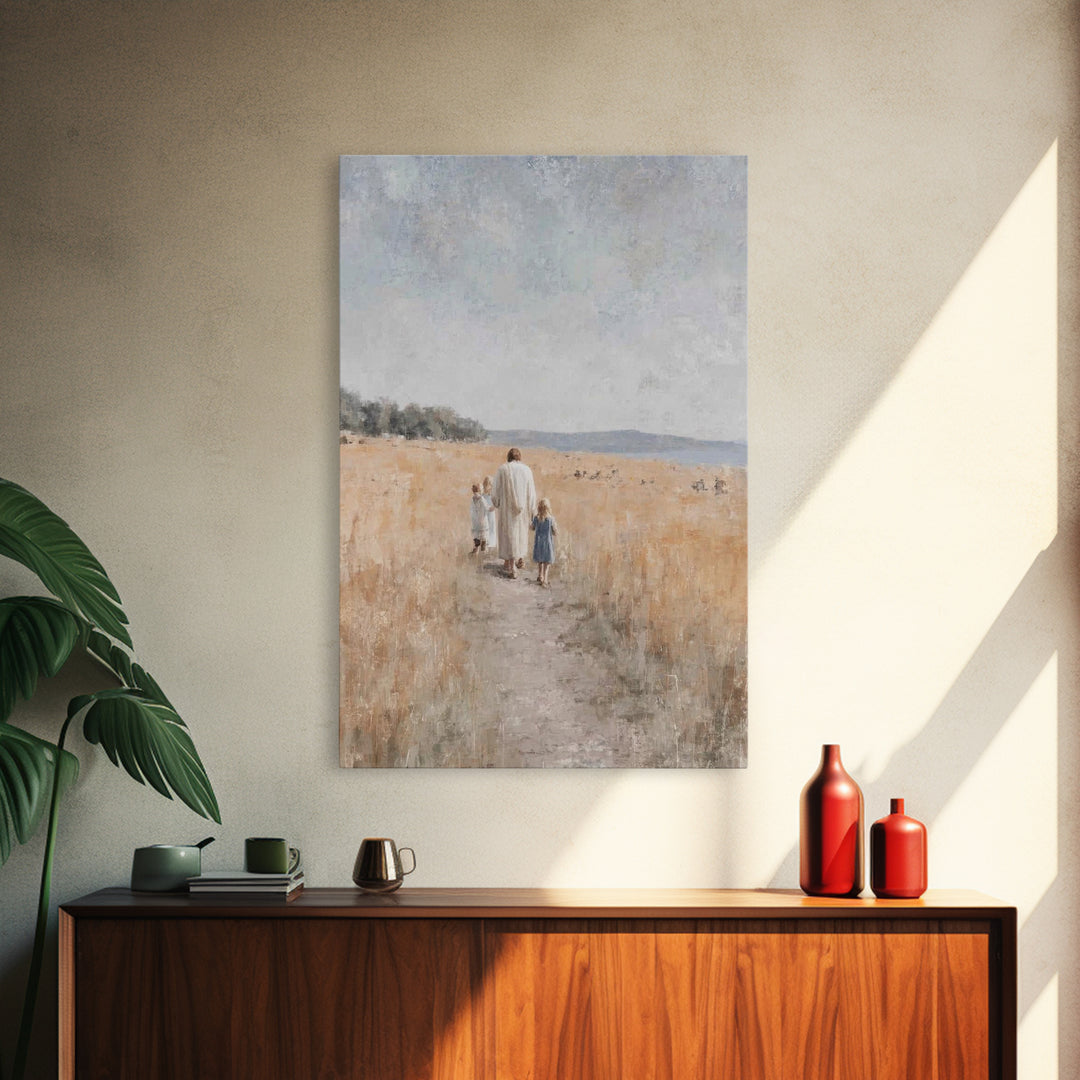 Fields Of Promise – Framed Canvas Print – Christian Art Canvas – Christian Wall Art – Jesus Painting – Christian Gift – Christmas Art