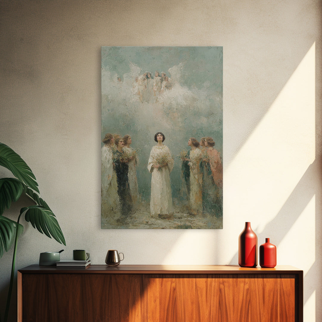 Angelic Chorus – Framed Canvas Print – Christian Art Canvas – Christian Paintings – Christian Wall Art – Christian Christmas Art – Framed C