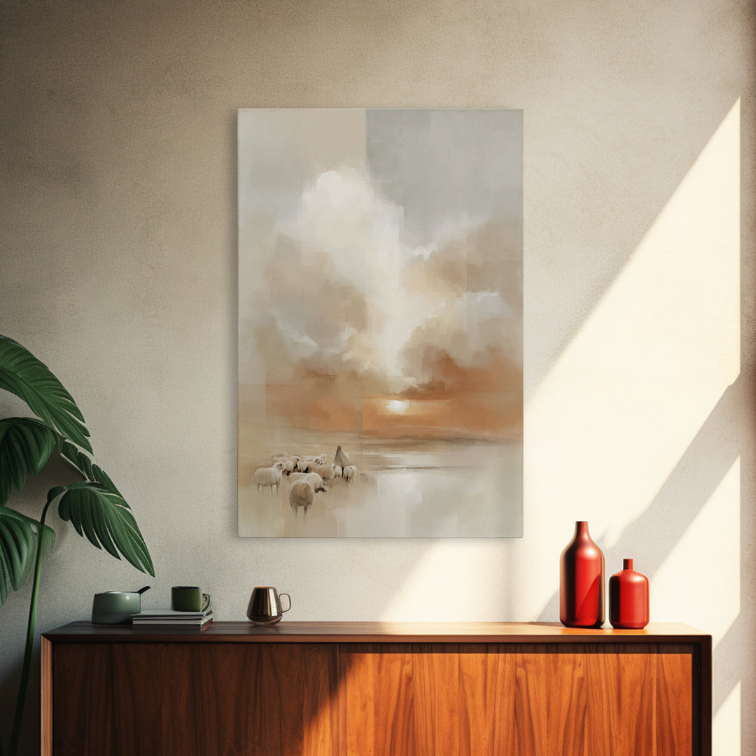 Heavenly Dawn – Framed Canvas Print – Christian Art Canvas – Christmas Wall Art – Christian Painting – Christian Decor – Subtle Christian A