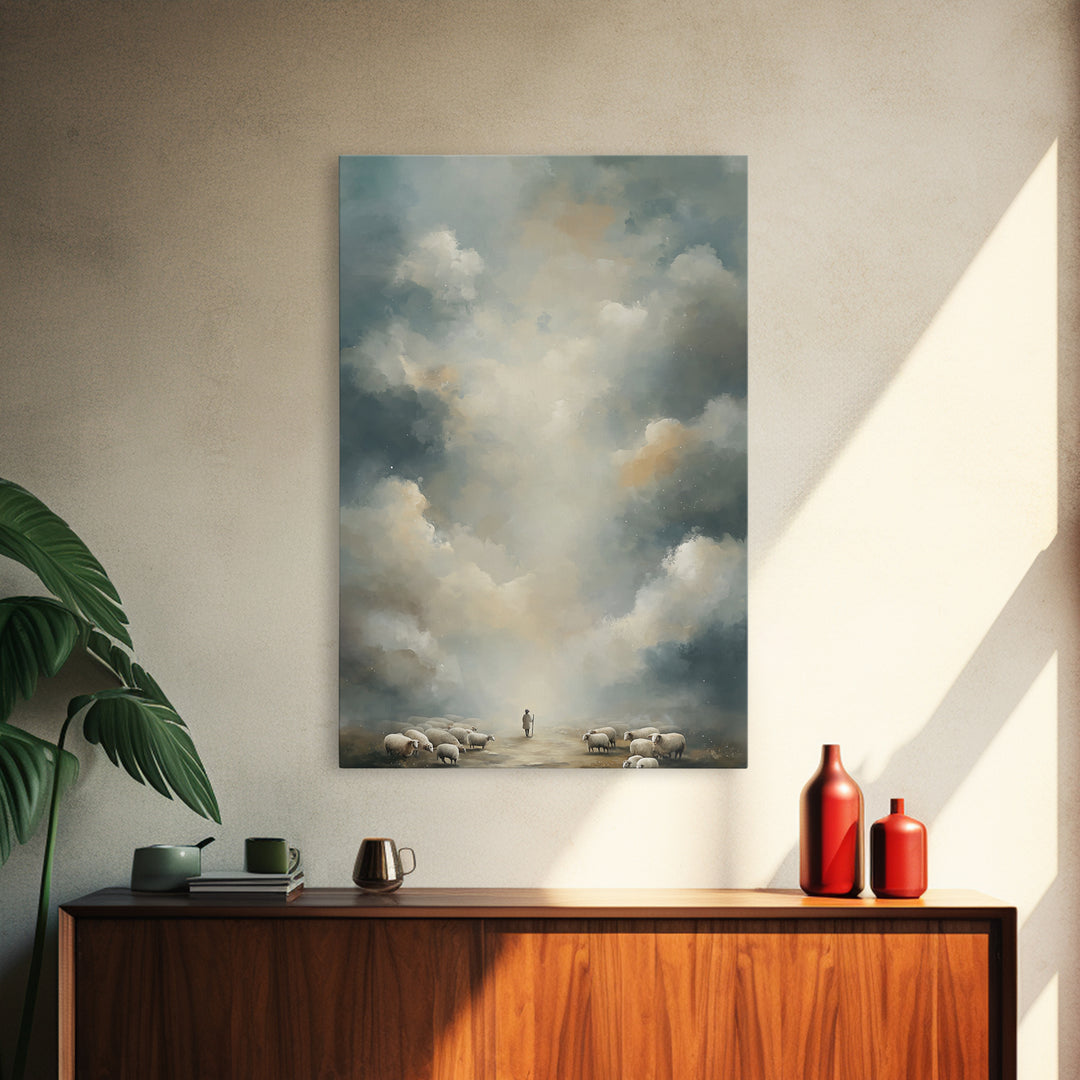 Clouds Of Promise – Framed Canvas Print – Christian Art Canvas – Christian Wall Art – Large Christian Art – Subtle Christian Art – Christia