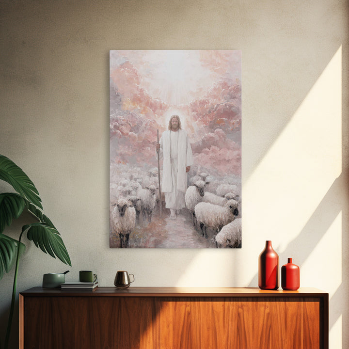 Guiding Heaven – Framed Canvas Print – Christian Christmas Art – Christian Art – Jesus Painting – Christian Art Canvas – Christmas Wall Art