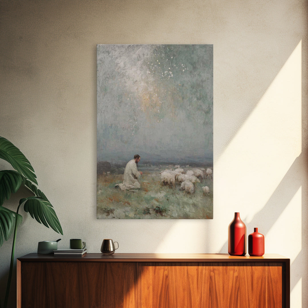 Heaven’s Whisper – Framed Canvas Print – Christian Art – Christian Art Canvas – Moody Christian Art – Christian Wall Art – Christmas Art Pr