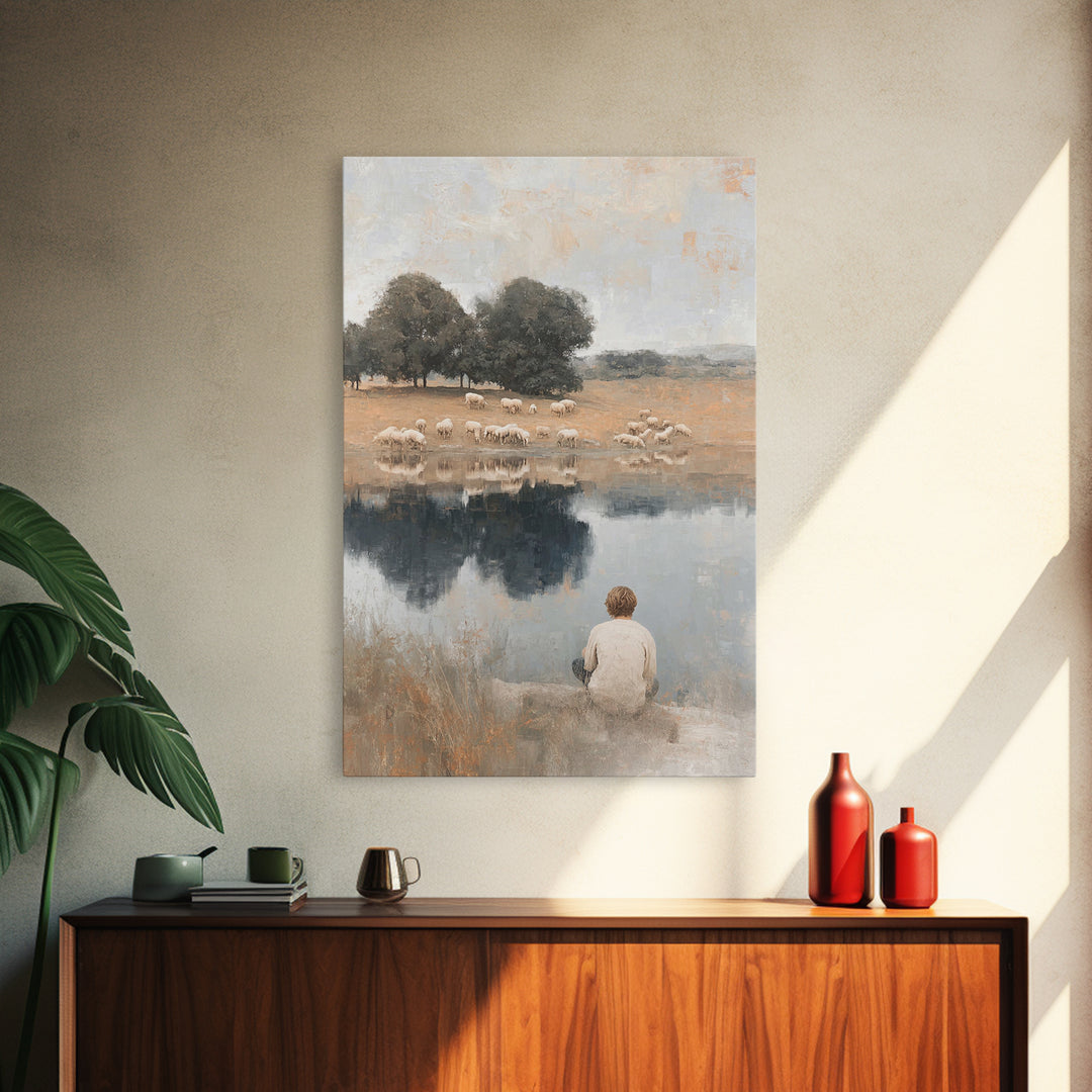 River Of Peace – Framed Canvas Print – Christian Art Canvas – Christian Wall Art – Subtle Christian Art – Christian Painting – Christian De