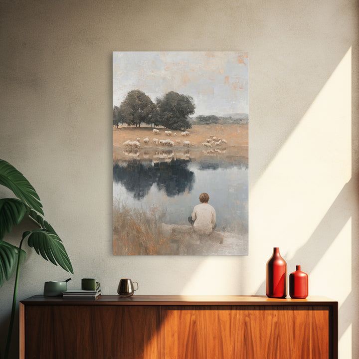River Of Peace – Framed Canvas Print – Christian Art Canvas – Christian Wall Art – Subtle Christian Art – Christian Painting – Christian De