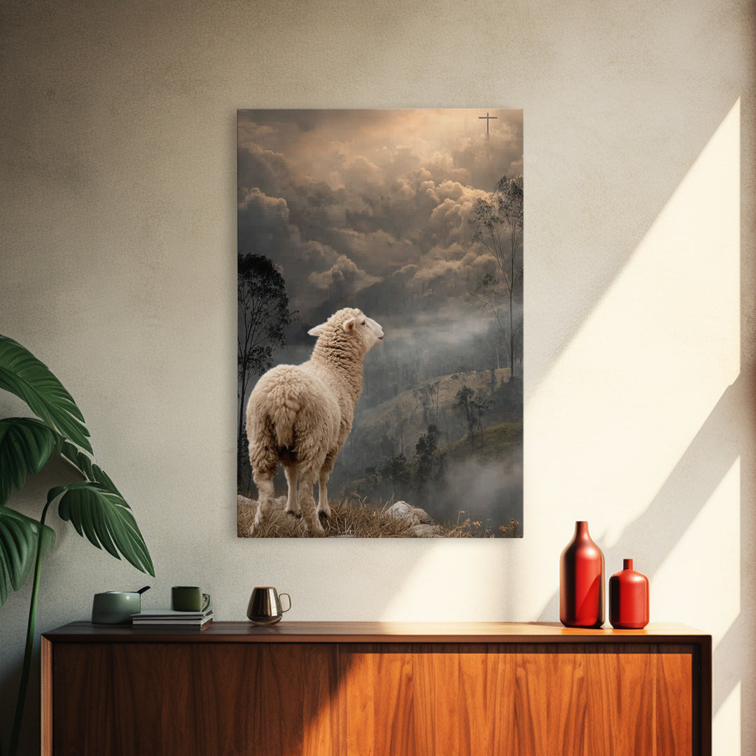 Valley Of Hope | Framed Canvas Print | Christian Wall Art | Christian Art Canvas | Christian Christmas Decor | Moody Christian Art | Jesus