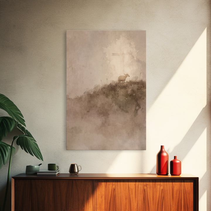 Silent Redeemer – Framed Canvas Print – Christian Wall Art – Christian Painting – Christmas Art Prints – Unique Christian Art – Christian A
