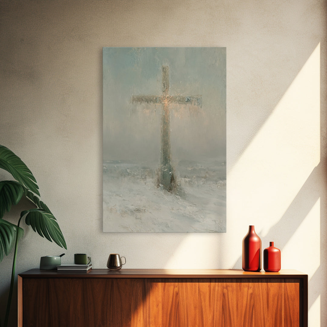 Snowfall Grace – Framed Canvas Print – Christian Christmas Art – Christian Wall Art – Christmas Art Prints – Christian Decor – Winter Chris