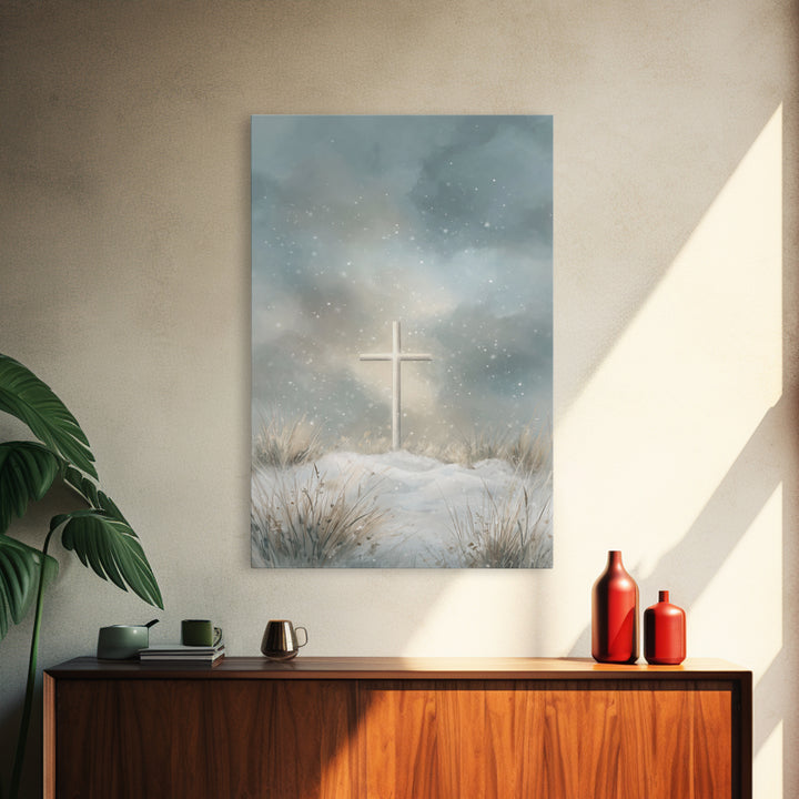 Radiant Salvation – Framed Canvas Print – Christian Wall Art – Christian Art Canvas – Christmas Art – Moody Christmas Art – Christian Gift