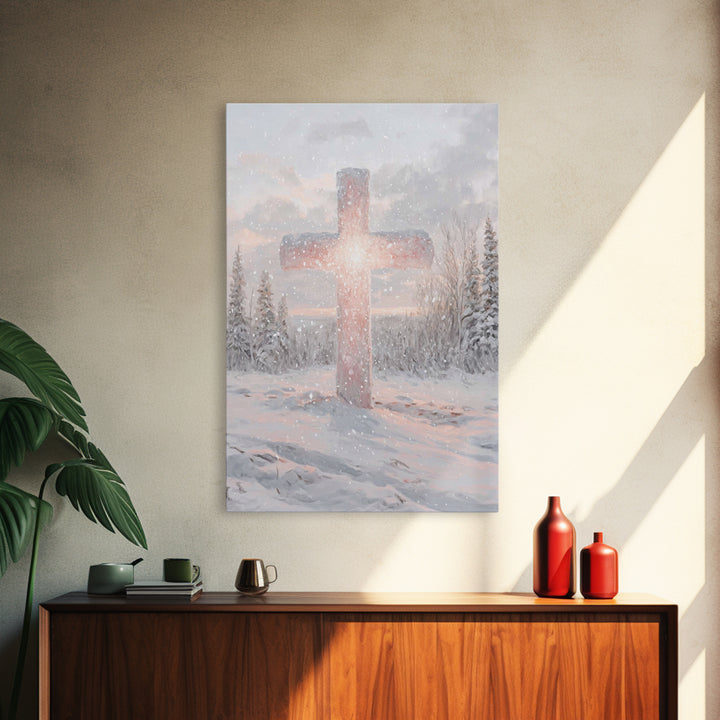 Morning Of Hope – Framed Canvas Print – Christian Art – Christian Wall Art – Christian Art Canvas – White Christmas Art – Christian Decorat