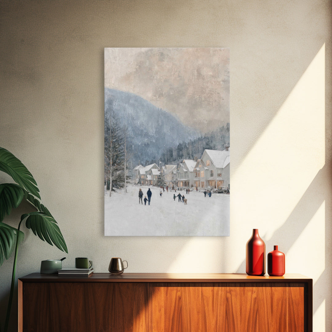 Winter Grace – Framed Canvas Print – Christian Wall Art – Christmas Art Prints – Christian Christmas Art – White Christmas Art – Christian