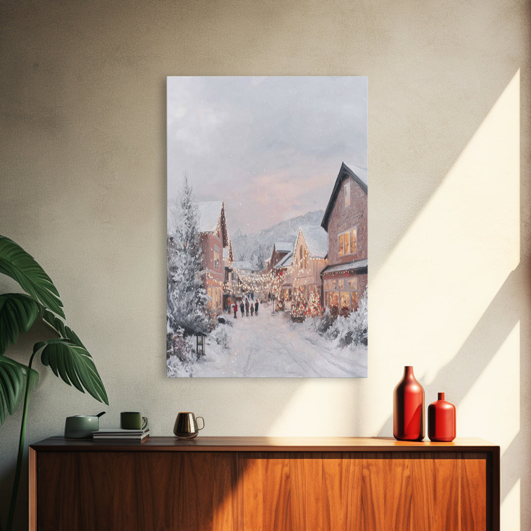 Peaceful Noel – Framed Canvas Print – Framed Christmas Art – Christian Christmas Art – Christmas Art Work – Christian Art Canvas – Christia