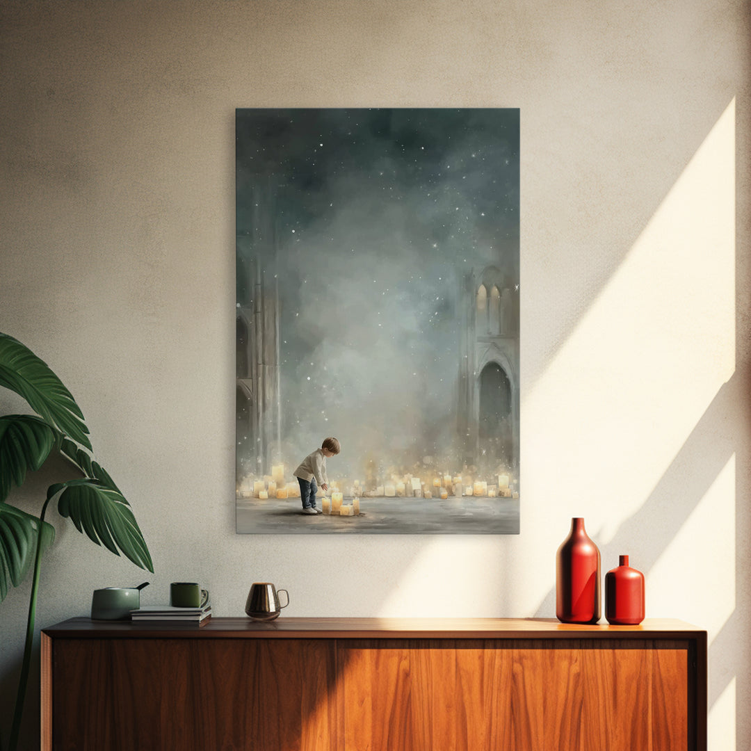 Heavenly Dawn – Framed Canvas Print – Christian Wall Art – Christian Christmas Art – Christian Art Canvas – Modern Christian Art – Christia