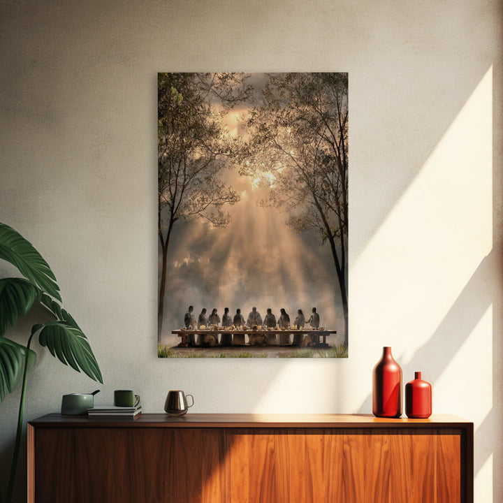 Supper Beneath Glory – Framed Canvas Print – Christian Art Canvas – Jesus Painting – Christian Wall Art – Modern Christian Painting – Chris