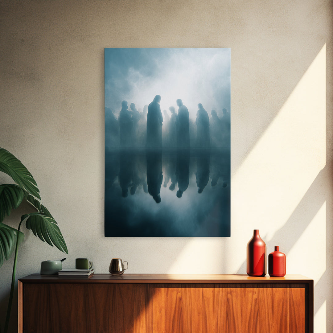 Clouds Of Communion, Framed Canvas Print, Christian Wall Art, Christian Art Canvas, Jesus Painting, Moody Christian Art, Abstract Christian