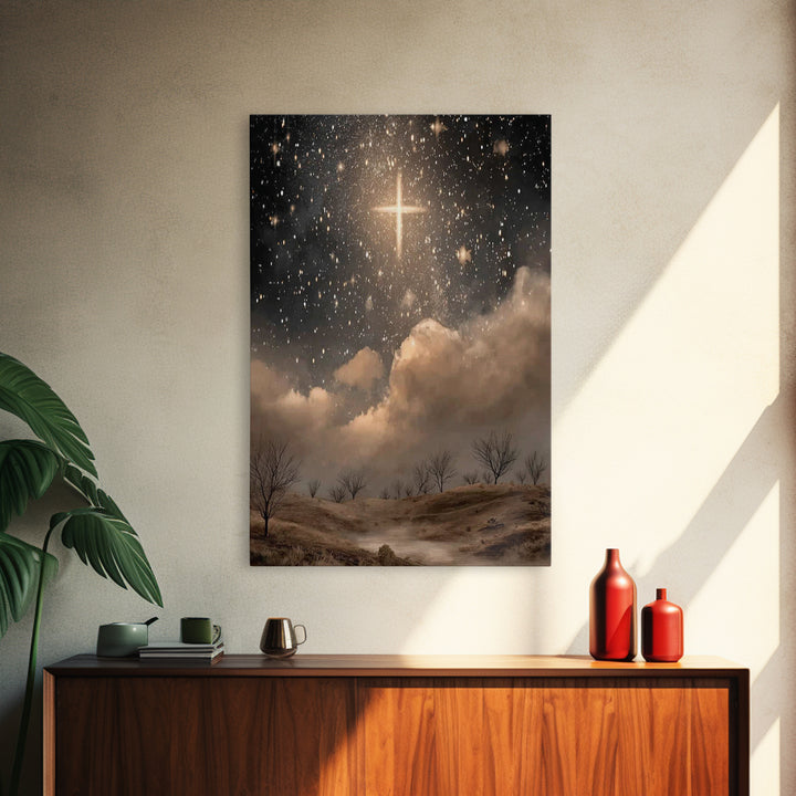 Star of Peace - Framed Canvas Print - Christian Art Canvas - Christian Wall Art - Christian Christmas Art - Christian Gift Ideas - Jesus Pa
