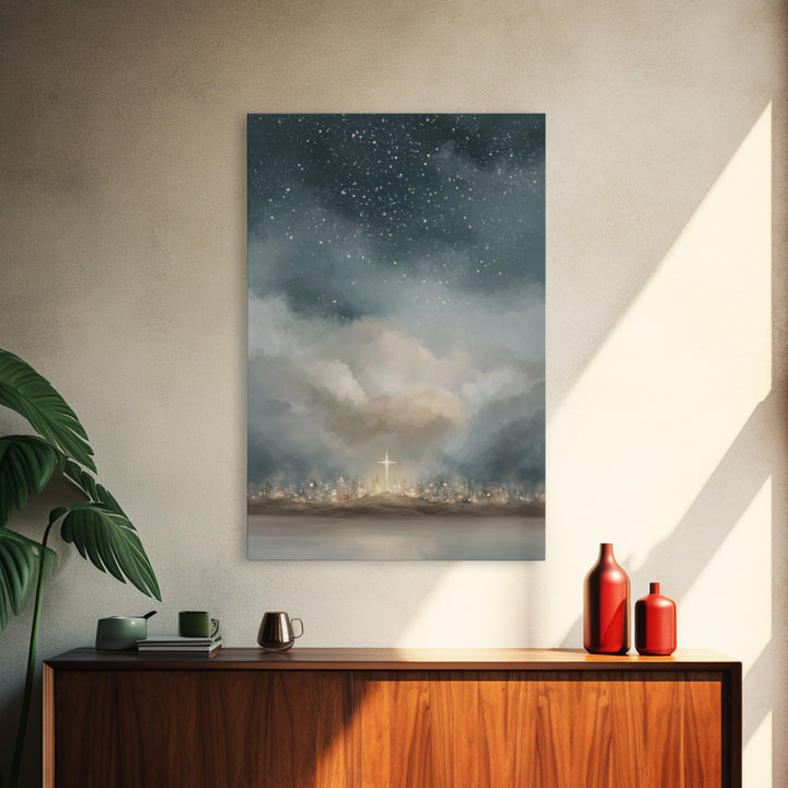 Guiding Star Above - Framed Canvas Print - Christian Wall Art - Christian Art Canvas - Christian Christmas Decor - Jesus Painting - Christm