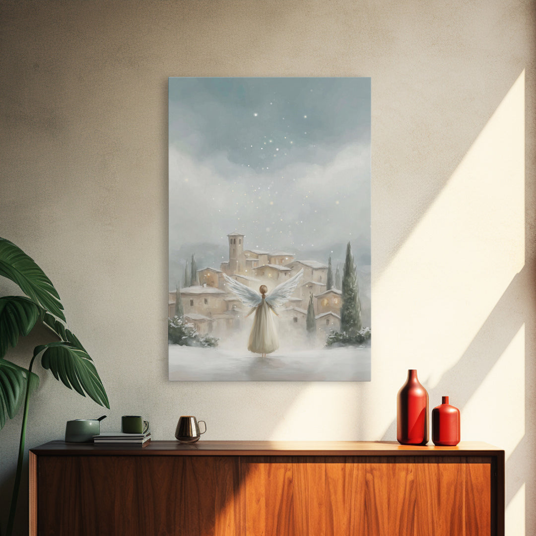 Angel Of Peace – Framed Canvas Print – Christian Christmas Art – Christian Wall Art – Christmas Wall Art – Christian Art Canvas – Modern Ch