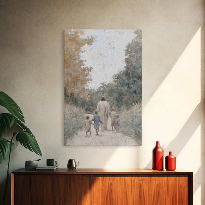Autumn Light Mercy, Framed Canvas Print, Christian Art Canvas, Jesus Painting, Christian Wall Art, Christian Christmas Art, Christian Decor