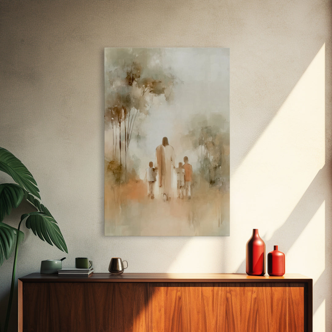 Soft Dawn Blessing | Framed Canvas Print | Christian Wall Art | Jesus Painting | Christian Art Print | Christian Decor | Christmas Art